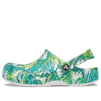 Crocs 4 Printing Outdoor Flat Heel Beach Sports White Green Sandaalit ”White Green” 206230-1C8 Crocs 4 Printing Outdoor Flat Heel Beach Sports White Green Sandaalit ”White Green” 206230-1C8
