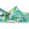 Crocs 4 Printing Outdoor Flat Heel Beach Sports White Green Sandaalit ”White Green” 206230-1C8