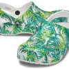 Crocs 4 Printing Outdoor Flat Heel Beach Sports White Green Sandaalit ”White Green” 206230-1C8
