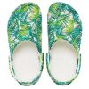 Crocs 4 Printing Outdoor Flat Heel Beach Sports White Green Sandaalit ”White Green” 206230-1C8