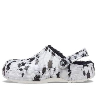 Crocs Baya vuorattu puukenkä Fleecevuorattu Unisex valkoinen harmaa tossut ”White Grey” 205975-10M