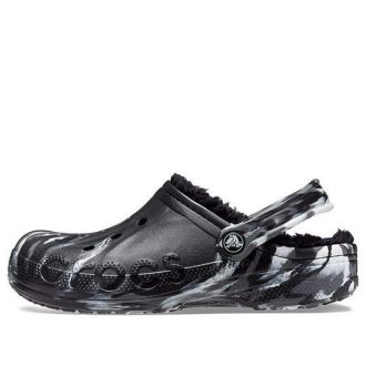 Crocs Baya vuoratut marmoroitu puukengät ”Black Silver” 208333-0C4