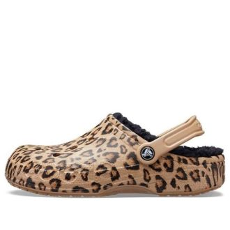 Crocs Baya vuoratut puukengät Leopardikuvioiset tossut 205975-98R