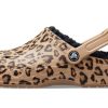 Crocs Baya vuoratut puukengät Leopardikuvioiset tossut 205975-98R
