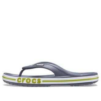 Crocs Bayaband Flip – Liukumattomat Kulutusta kestävät Casual Harmaa Vihreät Tohvelit ”Grey Green” 205393-0A3