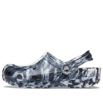 Crocs Beach Marble Unisex mustavalkoiset sandaalit ”Black White” 206867-103