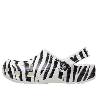 Crocs Classic Clog animal Printing Rantasandaalit Musta Valkoinen 206676-1DE