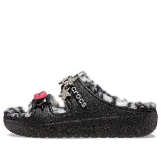 Crocs Classic Cozzzy Disco Glitter Sandaalit ”Musta” 208074-0C4