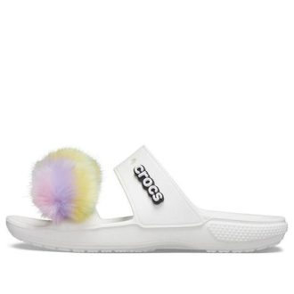 Crocs Classic Fur Sure 2-hihnaiset sandaalit ”White” 207405-100