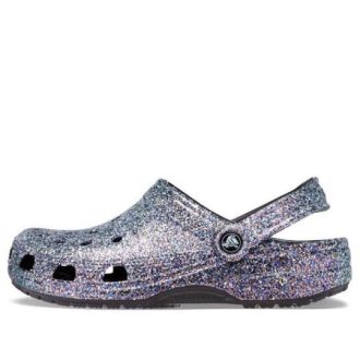 Crocs Classic Glitter -puukengät ”Silver Multi” 205942-0C4
