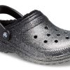 Crocs Classic Glitter vuoratut puukengät ”Black Silver” 205842-067
