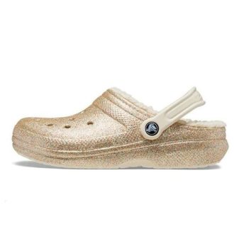 Crocs Classic Glitter vuoratut puukengät ”Gold White” 205842-93S Crocs Classic Glitter vuoratut puukengät ”Gold White” 205842-93S