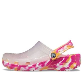 Crocs Classic läpikuultava marmoroitu puukengät ”Transparent Pink” 207407-94S