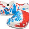 Crocs Classic Pattern kulutusta kestävät liukumattomat urheilulliset Unisex-valkoiset siniset punaiset sandaalit ”White Blue Red” 205453-928