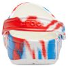 Crocs Classic Pattern kulutusta kestävät liukumattomat urheilulliset Unisex-valkoiset siniset punaiset sandaalit ”White Blue Red” 205453-928