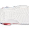 Crocs Classic Pattern kulutusta kestävät liukumattomat urheilulliset Unisex-valkoiset siniset punaiset sandaalit ”White Blue Red” 205453-928