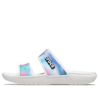 Crocs Classic värikkäät Unisex moniväriset valkoiset sandaalit 207771-94S Crocs Classic värikkäät Unisex moniväriset valkoiset sandaalit 207771-94S