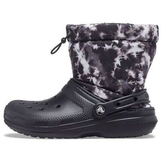 Crocs Classic vuoratut Neo Puff Tie Dye Boots ”Black White” 207328-001 Crocs Classic vuoratut Neo Puff Tie Dye Boots ”Black White” 207328-001