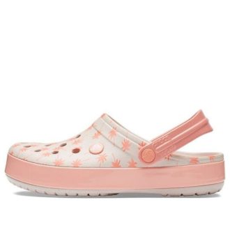 Crocs Crocband kausiluonteiset graafiset puukengät ”Pink White” 205579-6PR