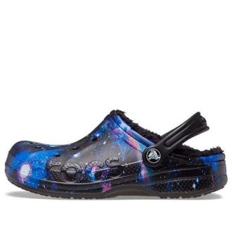 Crocs (GS) Baya vuorattu sumea hihna Galaxy -kengät ”Black Multi” 207654-0C4