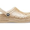 Crocs (GS) Baya vuoratut kimaltelevat puukengät ”Gold” 207656-11S