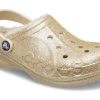 Crocs (GS) Baya vuoratut kimaltelevat puukengät ”Gold” 207656-11S
