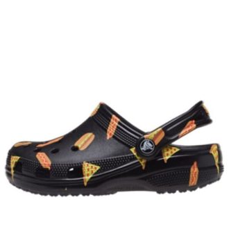 Crocs (GS) Classic Food Print -puukengät ”Black Yellow” 207150-001