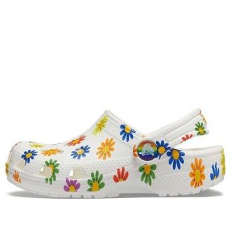 Crocs (GS) Classic Seasonal Print -puukengät ”White Multi” 207345-94S
