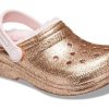 Crocs (GS) Classic vuoratut kimaltelevat puukengät ”Gold Pink” 207462-2UB
