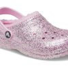 Crocs (GS) Classic vuoratut kimaltelevat puukengät ”Pink” 207462-6S0