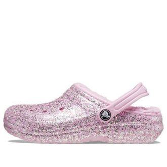 Crocs (GS) Classic vuoratut kimaltelevat puukengät ”Pink” 207463-6S0