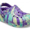 Crocs (GS) Classic vuoratut marmoripuukengät ”Neon Purple Multi” 207238-573