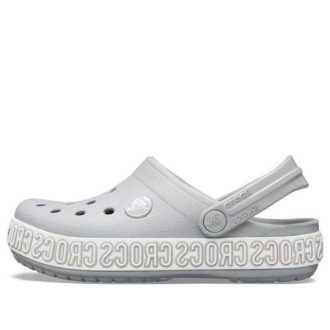 Crocs (GS) Crocband Logo Mania -puukengät ”Grey Silver” 205992-00J Crocs (GS) Crocband Logo Mania -puukengät ”Grey Silver” 205992-00J