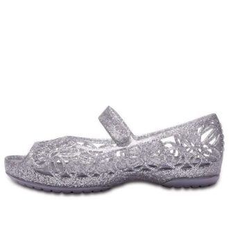 Crocs (GS) Isabella Glitter Peep Toe Sandaalit ”Silver” 202602-040