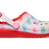 Crocs (GS) klassinen vuorattu korotettu Sweethearts puukengät ”Red White” 207738-119