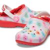 Crocs (GS) klassinen vuorattu korotettu Sweethearts puukengät ”Red White” 207738-119