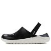 Crocs LiteRide LOGO Crocs Hollow Out Unisex mustat sandaalit ”Black White” 205893-066