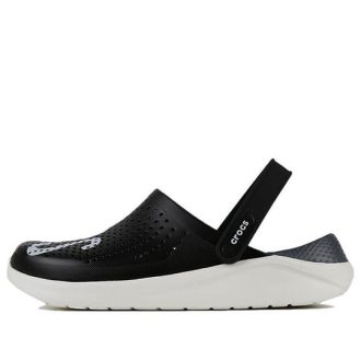Crocs LiteRide LOGO Crocs Hollow Out Unisex mustat sandaalit ”Black White” 205893-066 Crocs LiteRide LOGO Crocs Hollow Out Unisex mustat sandaalit ”Black White” 205893-066
