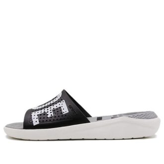 Crocs LiteRide LOGO Unisex mustat tossut ”Black White” 205562-066