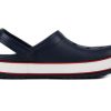 Crocs (PS) Corcband Bold Logo Minimalistinen rento sininen punainen sandaalit ”Blue Red” 206022-4CC