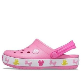 Crocs (PS) Fun Lab Mickey Lights -puukengät ”Pink Multi” 207459-669
