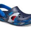 Crocs (PS) Funny Shark Pattern Outdoor Flat Heel Sports Deep Blue Sandaalit 207070-410