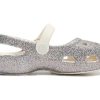 Crocs (PS) Outdoor tasakorkoiset kiiltävät urheiluhopeasandaalit 206370-93R