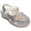 Crocs (PS) Outdoor tasakorkoiset kiiltävät urheiluhopeasandaalit 206370-93R