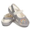 Crocs (PS) Outdoor tasakorkoiset kiiltävät urheiluhopeasandaalit 206370-93R