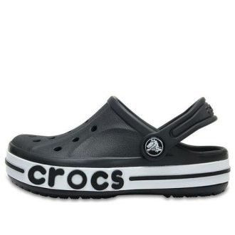 Crocs (PS) Pienet Crocs Outdoor Flat Heel Rantaurheilu Musta Valkoiset Sandaalit ”Black White” 205100-001