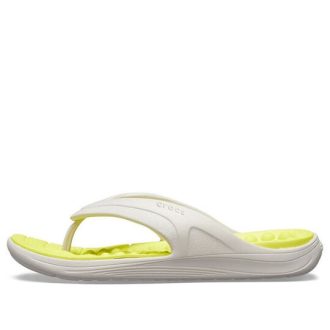Crocs Reviva Tyylikkäät Yläpyöreät Varvasvarvastossut ”White Yellow” 205545-1CC Crocs Reviva Tyylikkäät Yläpyöreät Varvasvarvastossut ”White Yellow” 205545-1CC