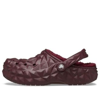 Crocs-vuoratut geometriset puukengät ”Dark Cherry” 210069-6WD