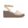 Crocs (WMNS) Brooklyn nilkkahihna kiila sandaalit ”Cream White Brown” 209406-2DS