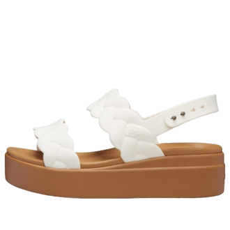 Crocs (WMNS) Brooklyn Woven Wedge sandaalit ”White Brown” 209977-0WV Crocs (WMNS) Brooklyn Woven Wedge sandaalit ”White Brown” 209977-0WV